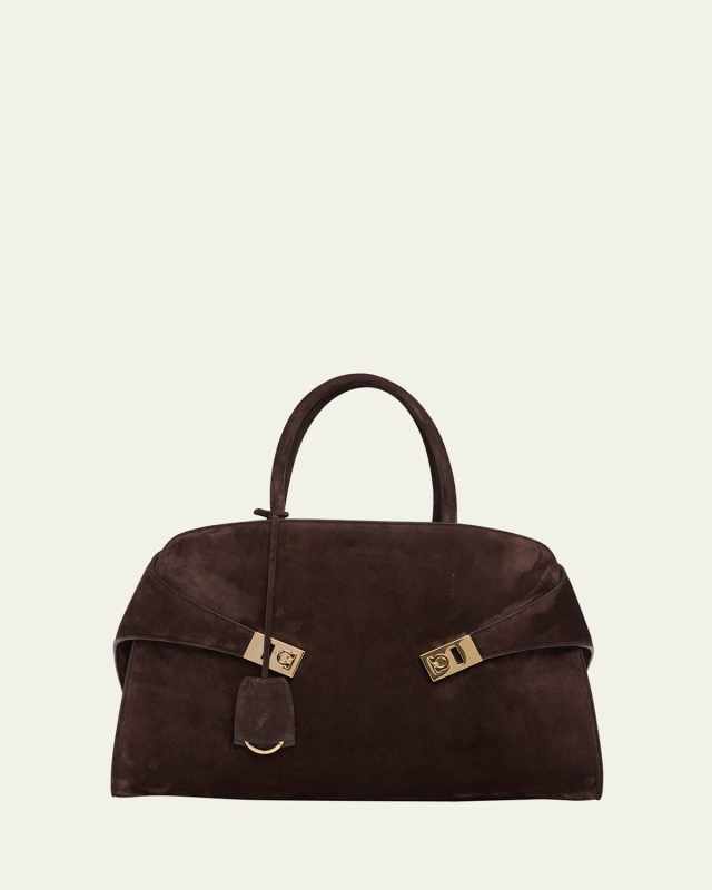 Large Hug Suede Top-Handle Bag